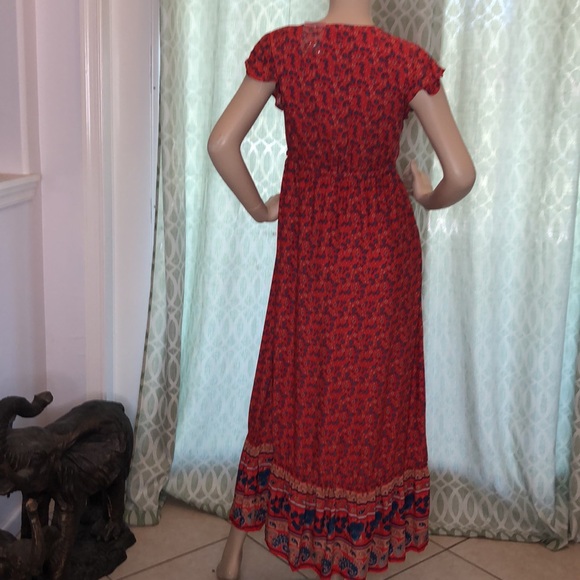 Boho Gypsy Style Red Dress - Picture 9 of 10